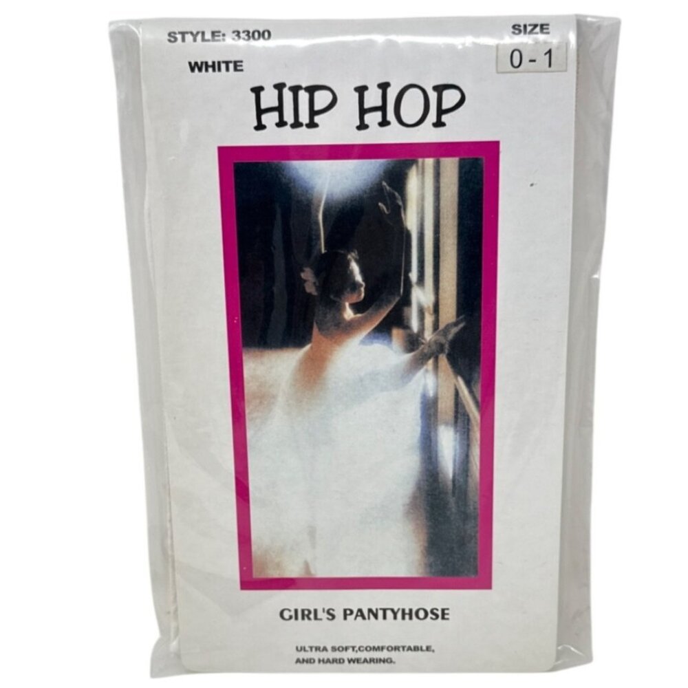 White Hip Hop Girls Pantyhose Ultra Soft Comfortable Small 0-1 Size
